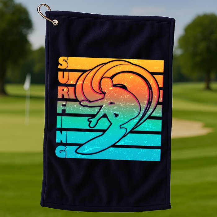 Retro Surfing Golf Towel