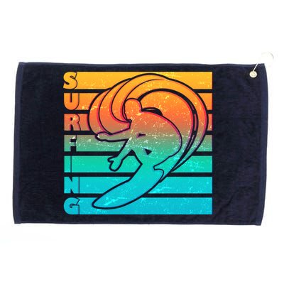 Retro Surfing Grommeted Golf Towel