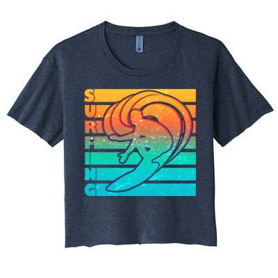 Retro Surfing Women's Crop Top Tee