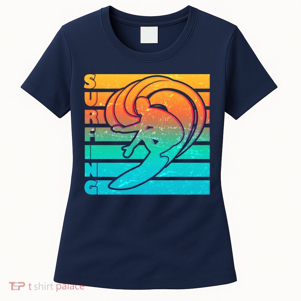 Retro Surfing Womens T-Shirt