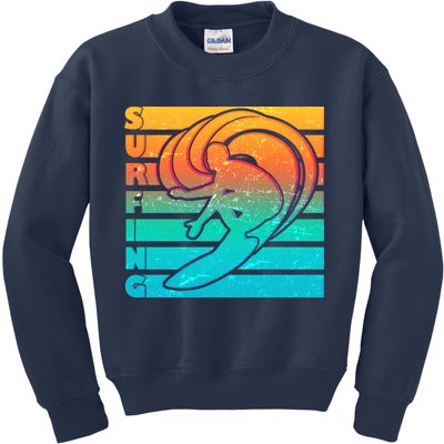 Retro Surfing Kids Sweatshirt