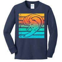 Retro Surfing Kids Long Sleeve Shirt