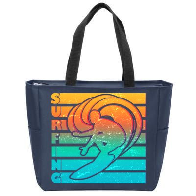 Retro Surfing Zip Tote Bag