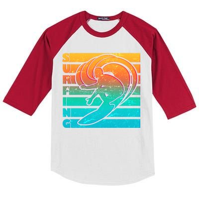 Retro Surfing Kids Colorblock Raglan Jersey