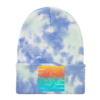 Retro Surfing Tie Dye 12in Knit Beanie