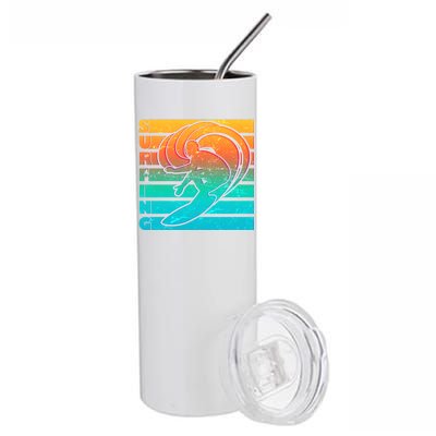 Retro Surfing Stainless Steel Tumbler