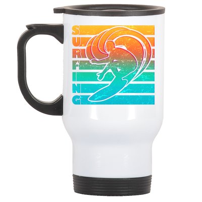 Retro Surfing Stainless Steel Travel Mug