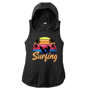 Retro Surfing Logo Ladies PosiCharge Tri-Blend Wicking Draft Hoodie Tank