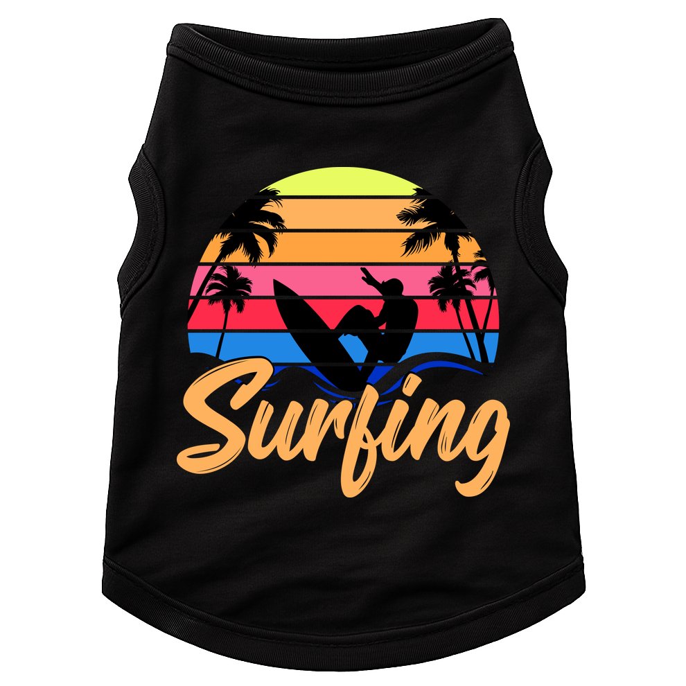 Retro Surfing Logo Doggie Tank