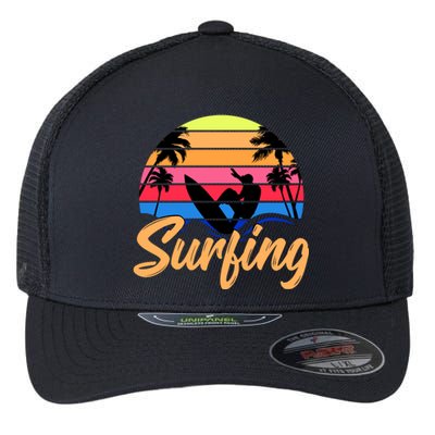 Retro Surfing Logo Flexfit Unipanel Trucker Cap