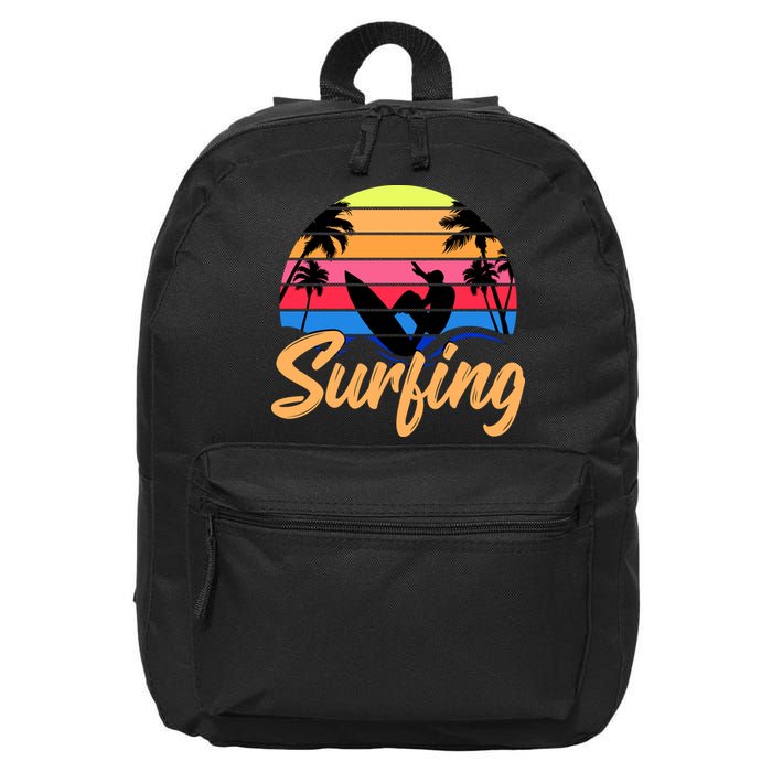 Retro Surfing Logo 16 in Basic Backpack