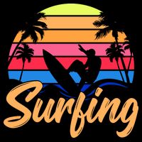 Retro Surfing Logo 16 in Basic Backpack