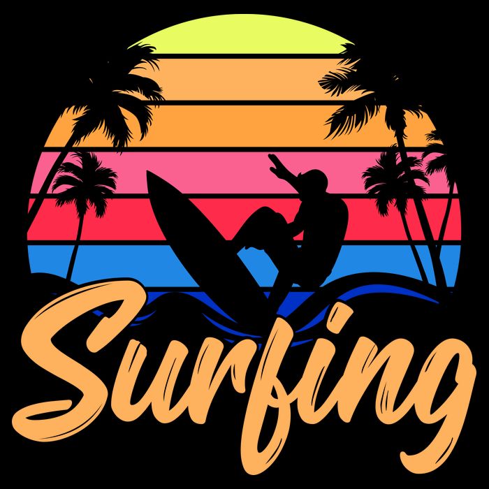 Retro Surfing Logo 16 in Basic Backpack