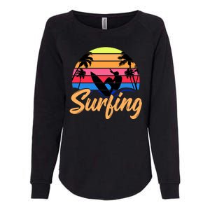 Retro Surfing Logo Womens California Wash Sweatshirt