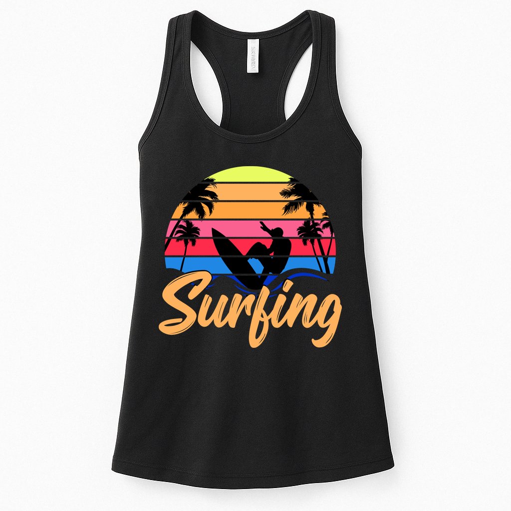 Retro Surfing Logo Womens Tank Top