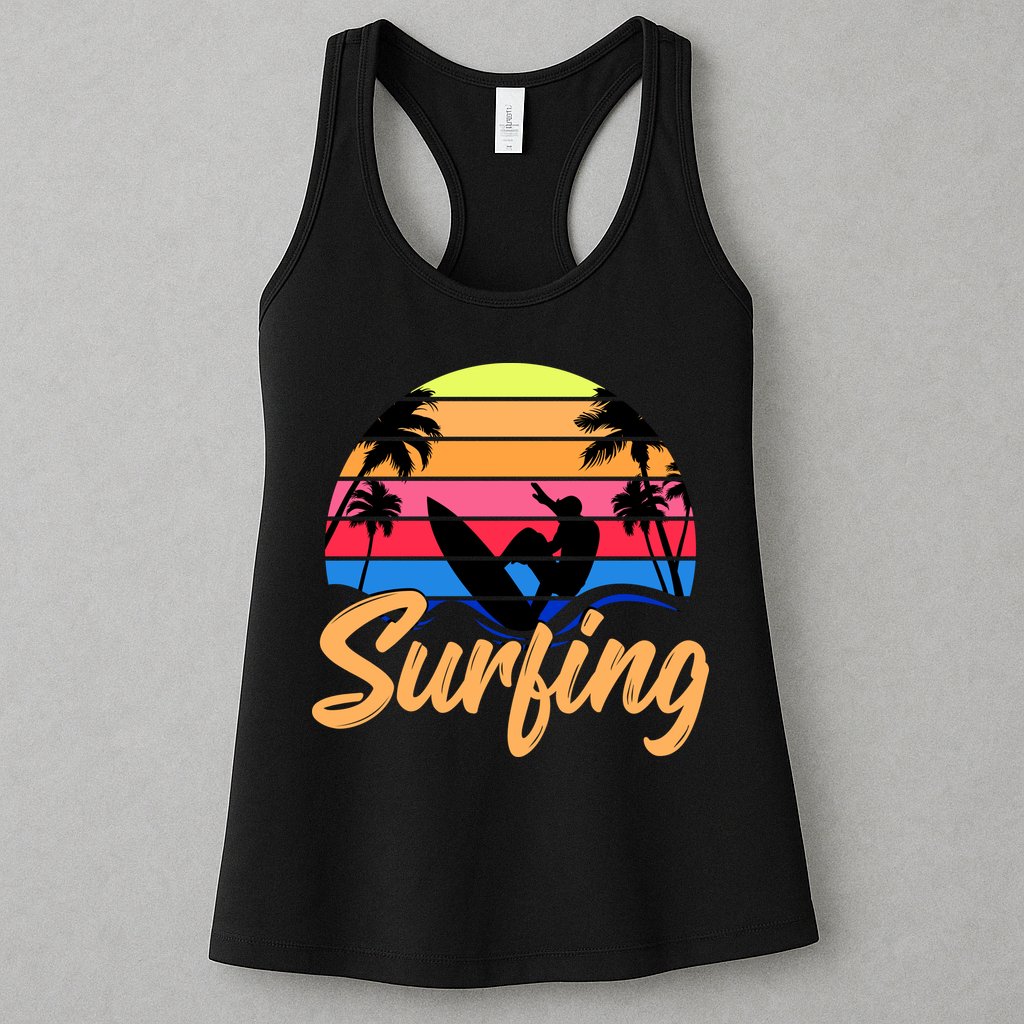 Retro Surfing Logo Womens Tank Top