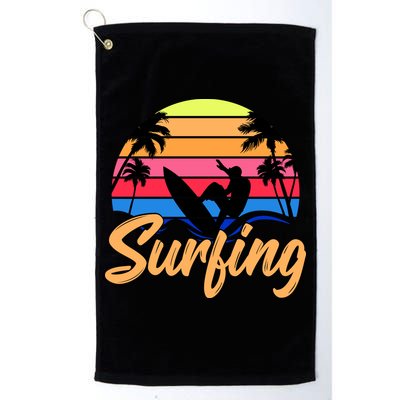 Retro Surfing Logo Golf Towel