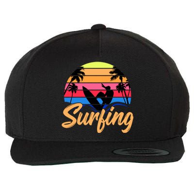 Retro Surfing Logo Wool Snapback Cap