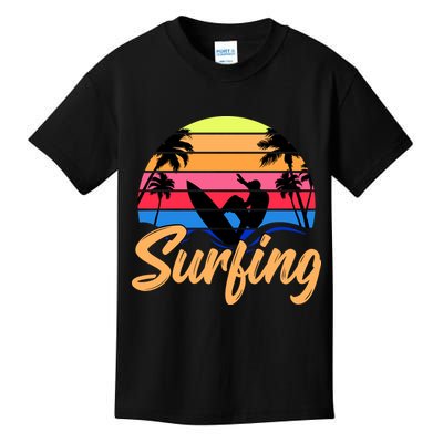 Retro Surfing Logo Kids T-Shirt