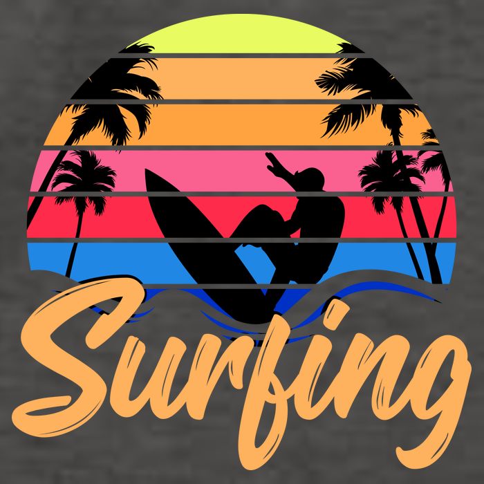 Retro Surfing Logo Vector Backpack