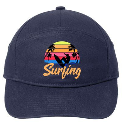 Retro Surfing Logo 7-Panel Snapback Hat