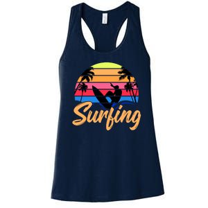 Retro Surfing Logo Women's Racerback Tank