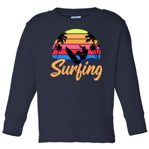 Retro Surfing Logo Toddler Long Sleeve Shirt