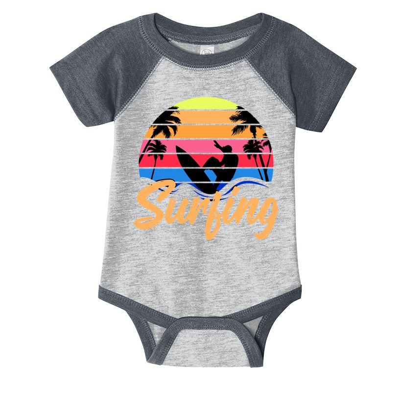 Retro Surfing Logo Infant Baby Jersey Bodysuit