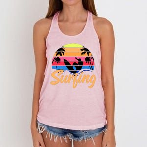 Retro Surfing Logo Women's Knotted Racerback Tank