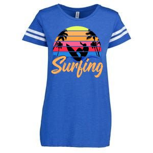 Retro Surfing Logo Enza Ladies Jersey Football T-Shirt