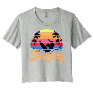 Retro Surfing Logo Women's Crop Top Tee