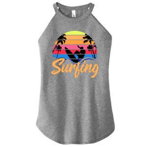 Retro Surfing Logo Women's Perfect Tri Rocker Tank