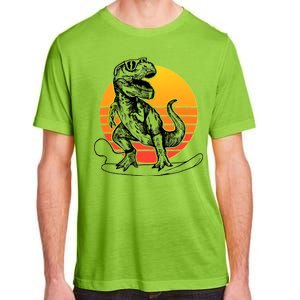 Retro Surfing T-Rex Adult ChromaSoft Performance T-Shirt