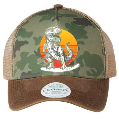 Retro Surfing T-Rex Legacy Tie Dye Trucker Hat