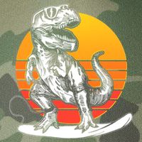 Retro Surfing T-Rex Legacy Tie Dye Trucker Hat