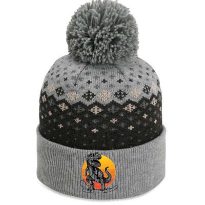 Retro Surfing T-Rex The Baniff Cuffed Pom Beanie