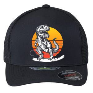 Retro Surfing T-Rex Flexfit Unipanel Trucker Cap