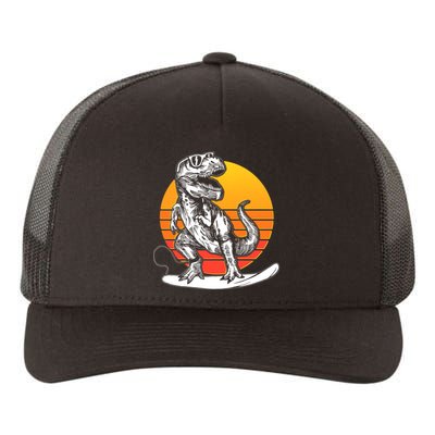 Retro Surfing T-Rex Yupoong Adult 5-Panel Trucker Hat