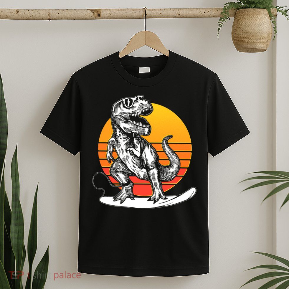 Retro Surfing T-Rex T-Shirt