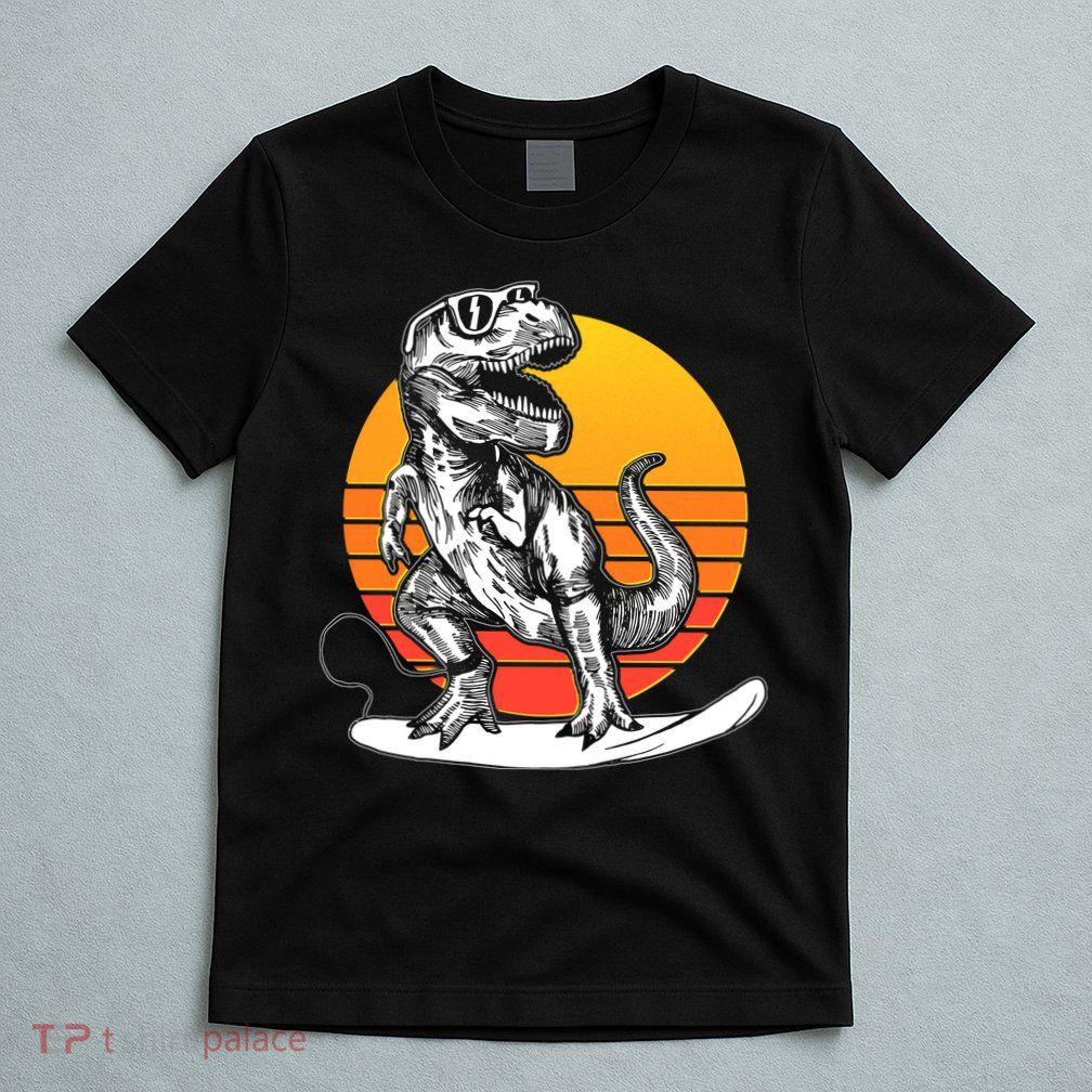 Retro Surfing T-Rex T-Shirt