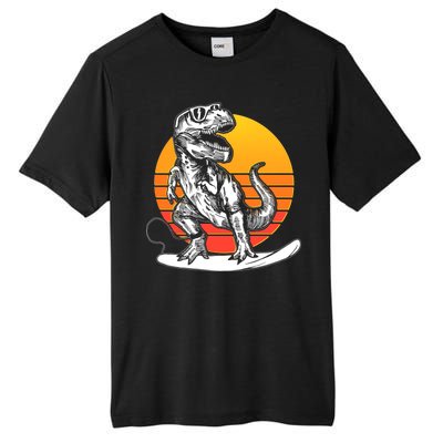 Retro Surfing T-Rex Tall Fusion ChromaSoft Performance T-Shirt