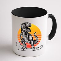 Retro Surfing T-Rex Mug