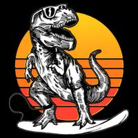 Retro Surfing T-Rex 16 in Basic Backpack