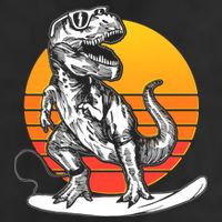 Retro Surfing T-Rex Tumbler