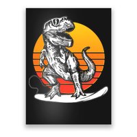 Retro Surfing T-Rex Poster