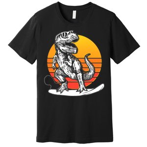 Retro Surfing T-Rex Premium T-Shirt