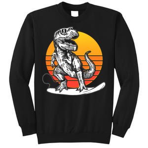 Retro Surfing T-Rex Tall Sweatshirt