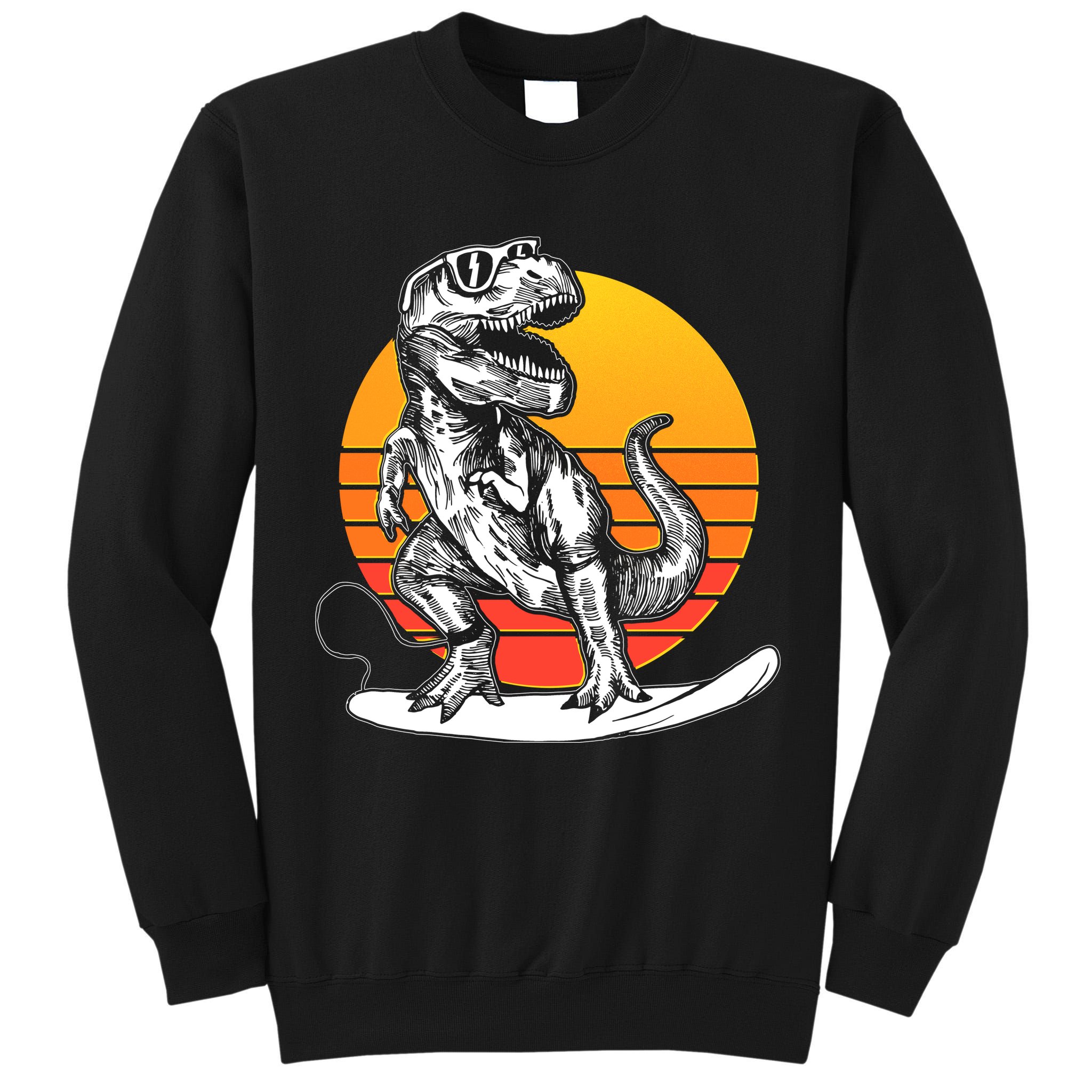 Retro Surfing T-Rex Tall Sweatshirt