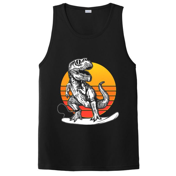 Retro Surfing T-Rex PosiCharge Competitor Tank