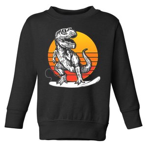 Retro Surfing T-Rex Toddler Sweatshirt